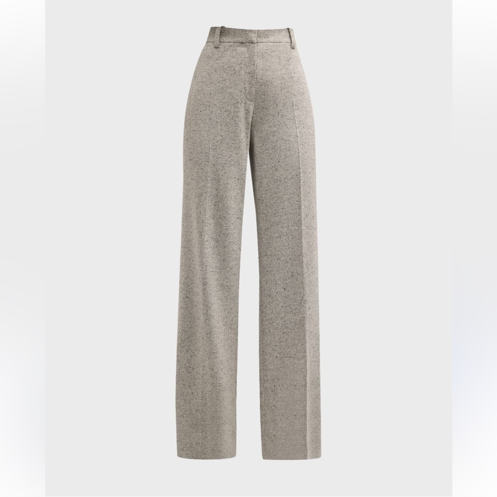 LAFAYETTE 148 Sullivan High-rise Straight-leg Pants In Nickel Multi Wool & Silk